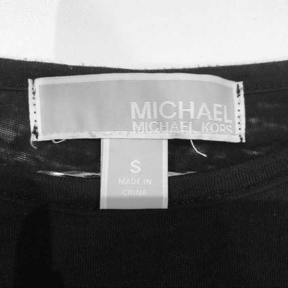 Michael Kors Heathered Black Mesh back Top - Picture 5 of 5